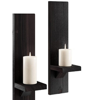 Wooden Candle Holder Floating Rack Cross-border Wholesale Wall-mounted Country Column Candle Holder Hanger for Farmhouse Wall Decoration
