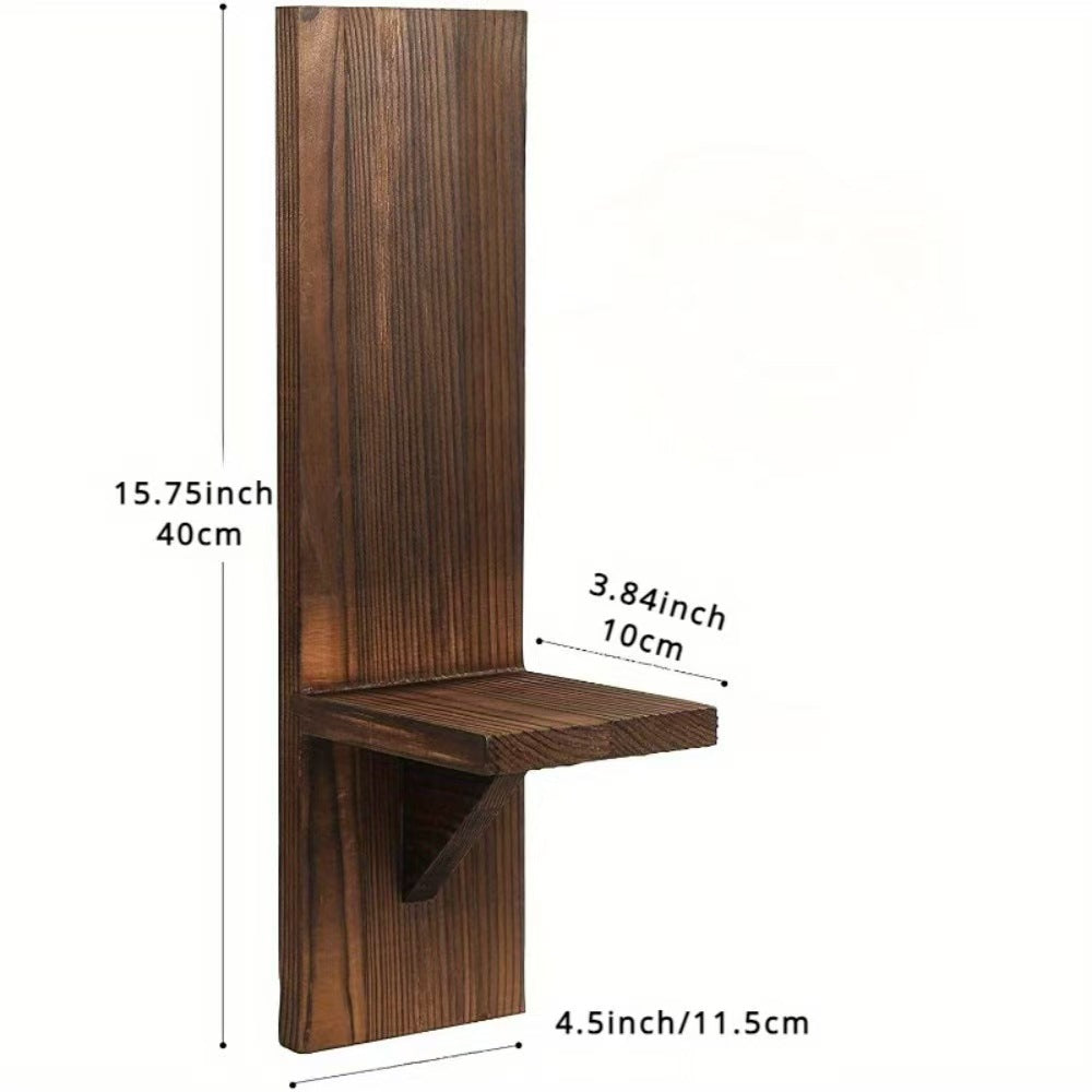 Wooden Candle Holder Floating Rack Cross-border Wholesale Wall-mounted Country Column Candle Holder Hanger for Farmhouse Wall Decoration