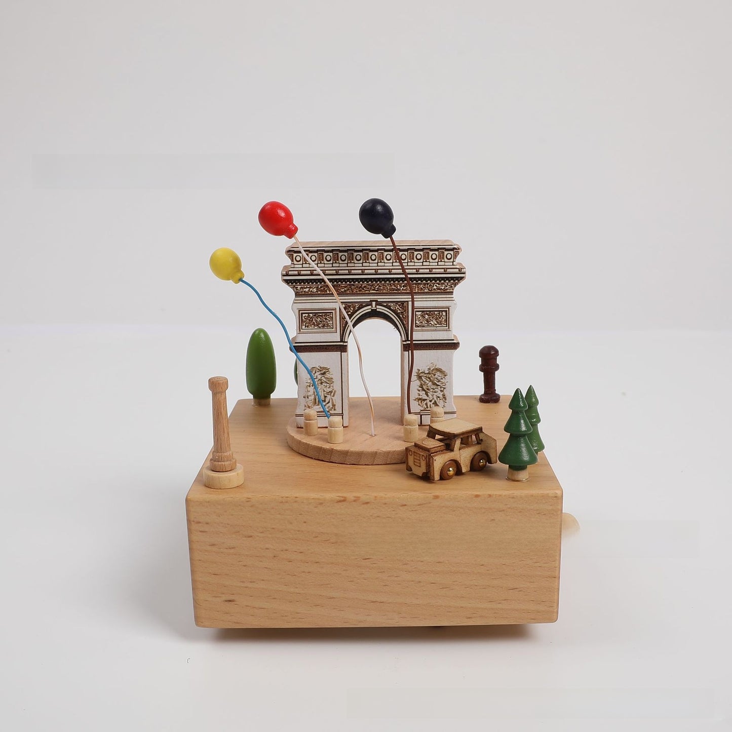Wooden Carousel Music Box with Ballet Dancer