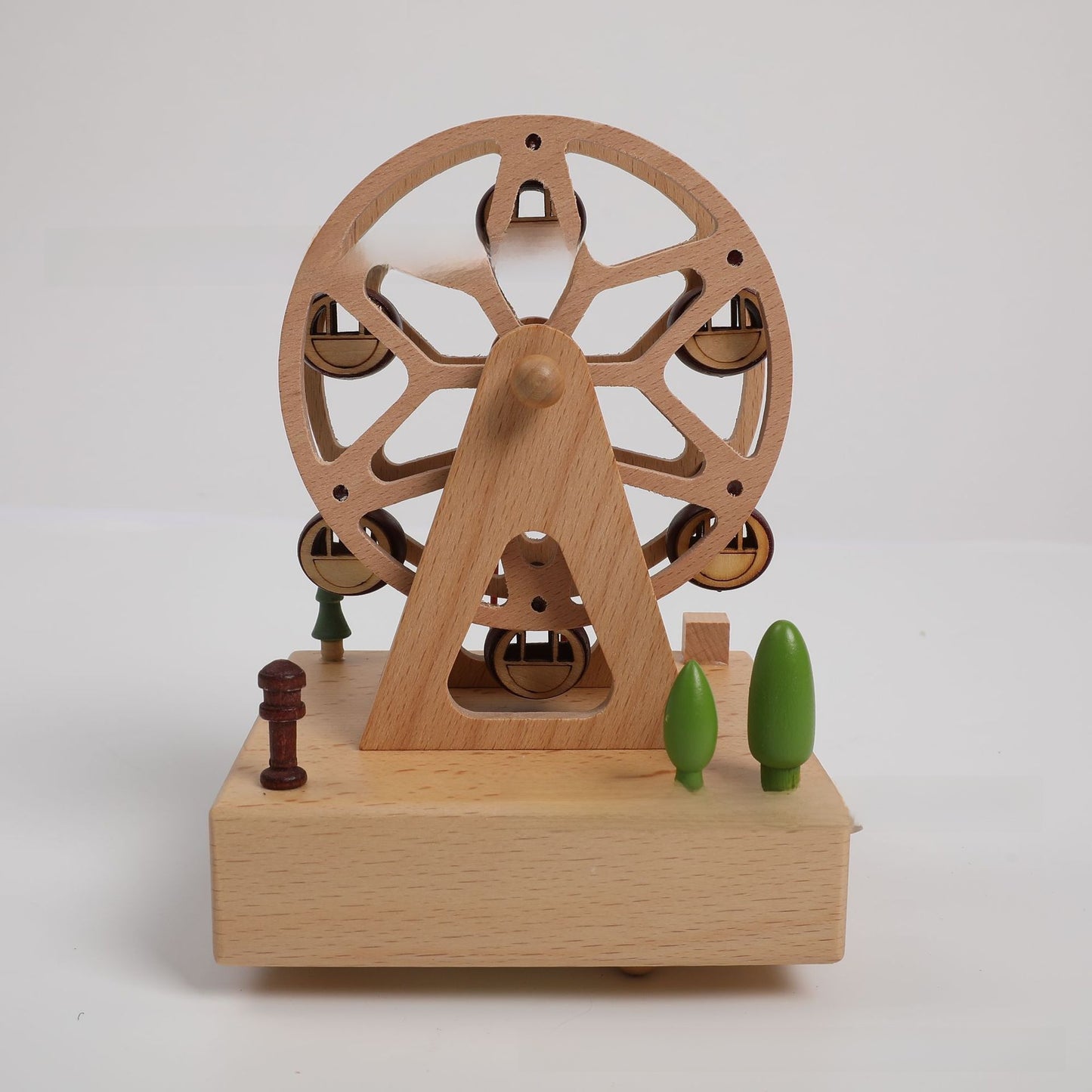 Wooden Carousel Music Box with Ballet Dancer