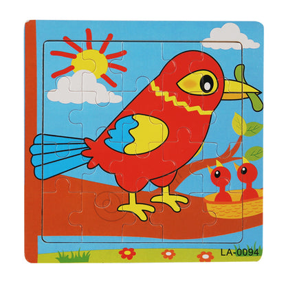 Wooden Cartoon Puzzle Educational Toys