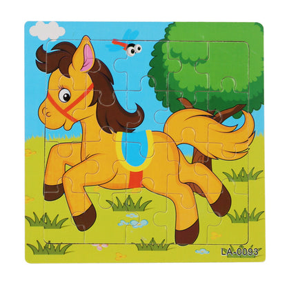 Wooden Cartoon Puzzle Educational Toys