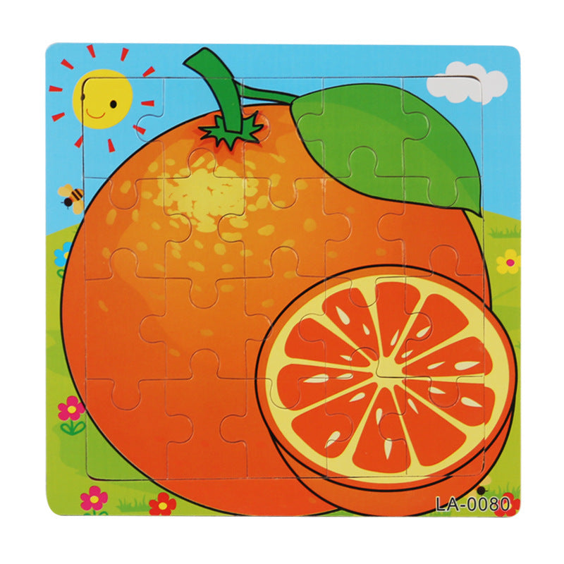 Wooden Cartoon Puzzle Educational Toys