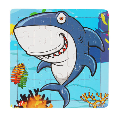 Wooden Cartoon Puzzle Educational Toys