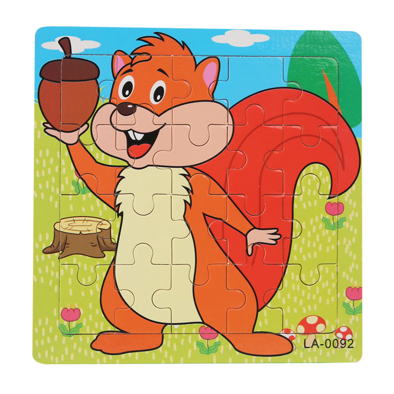Wooden Cartoon Puzzle Educational Toys