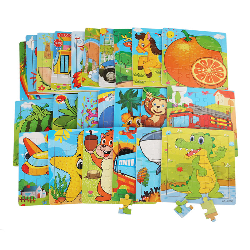 Wooden Cartoon Puzzle Educational Toys