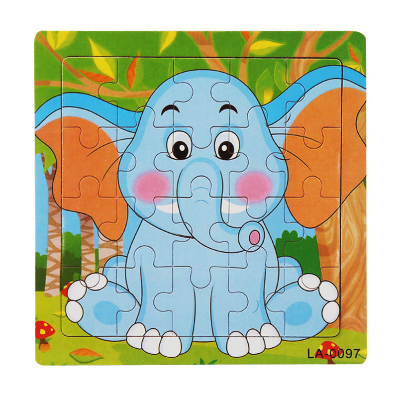 Wooden Cartoon Puzzle Educational Toys
