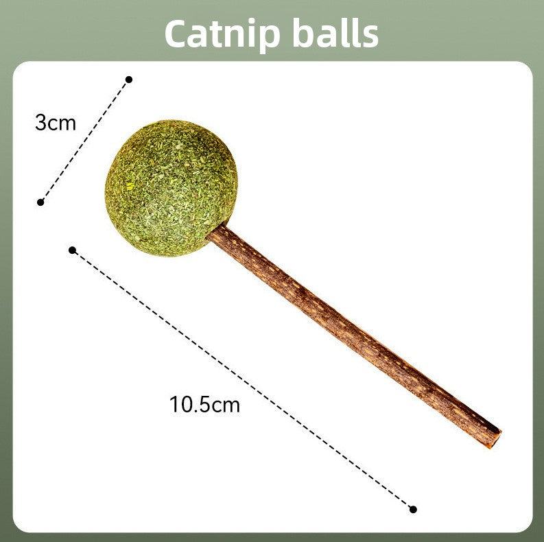 Wooden Cat Chew Toy with Raffia Grass and Hemp Rope