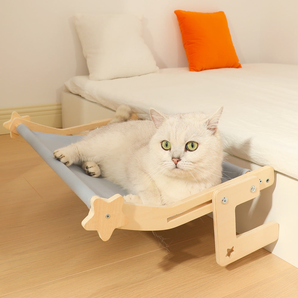 Wooden Cat Hanging Bed for Window or Bedside