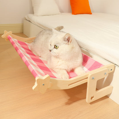 Wooden Cat Hanging Bed for Window or Bedside