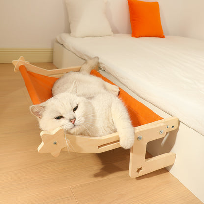 Wooden Cat Hanging Bed for Window or Bedside