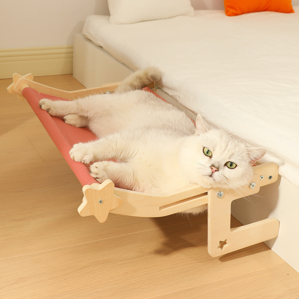 Wooden Cat Hanging Bed for Window or Bedside