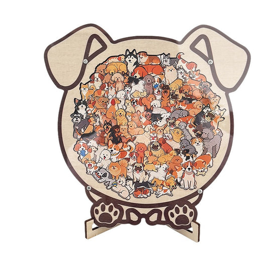 Wooden Cat Shape Puzzle with Frame