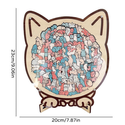 Wooden Cat Shape Puzzle with Frame