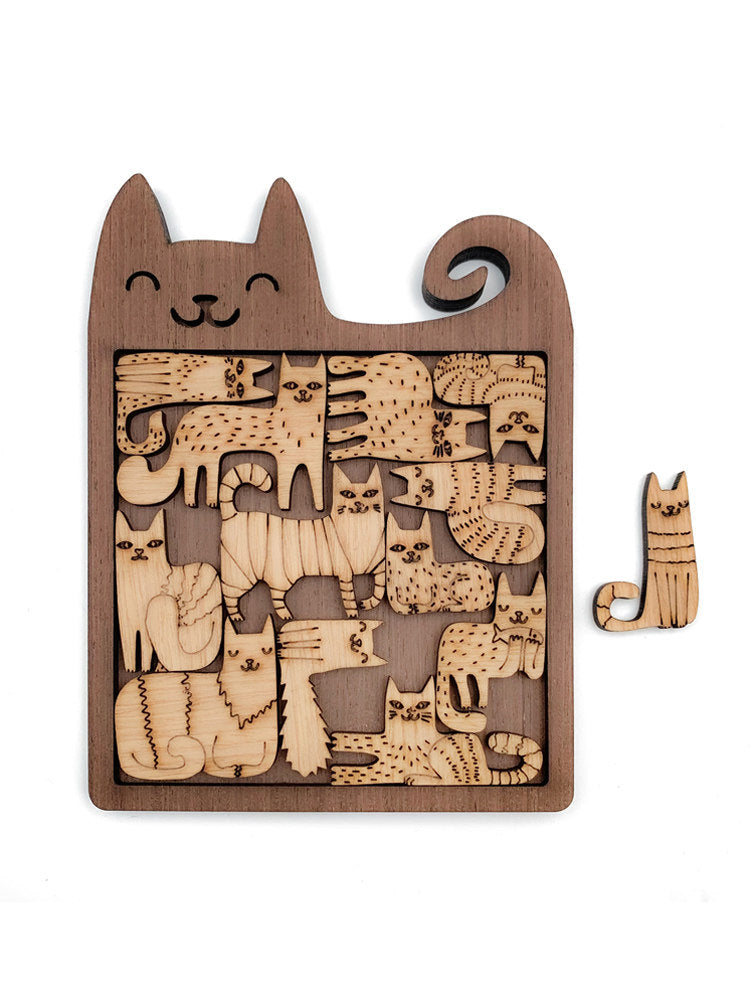 Wooden Cat Shaped Puzzle
