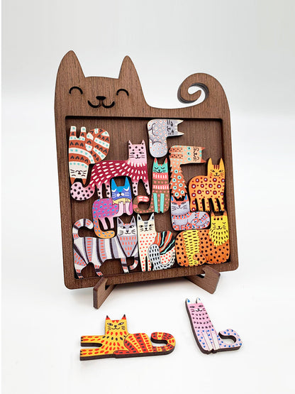 Wooden Cat Shaped Puzzle