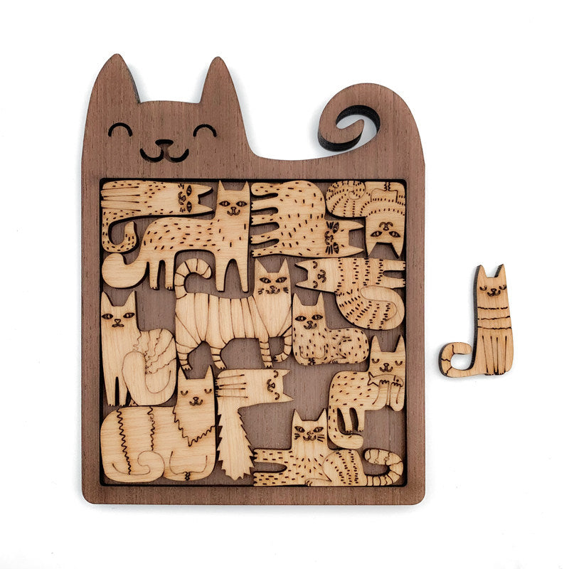 Wooden Cat Shaped Puzzle