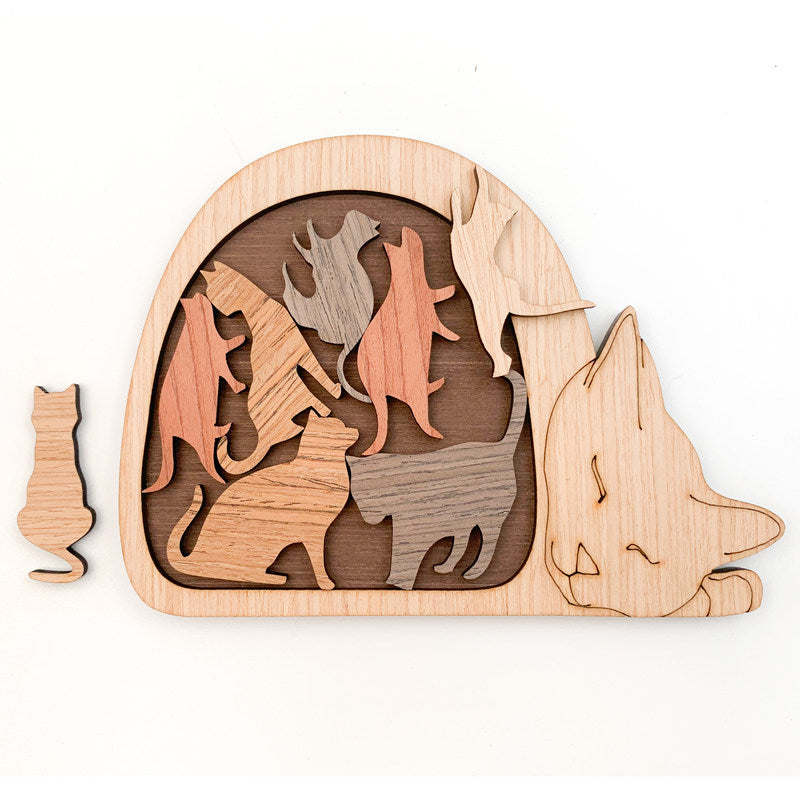Wooden Cat Shaped Puzzle