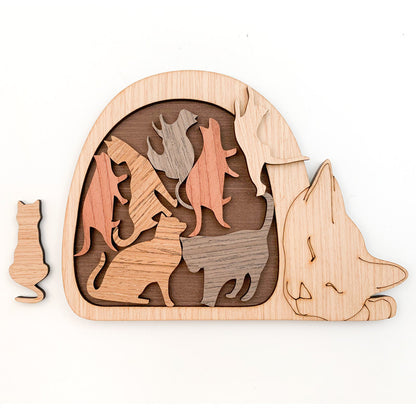Wooden Cat Shaped Puzzle