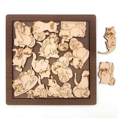 Wooden Cat Shaped Puzzle