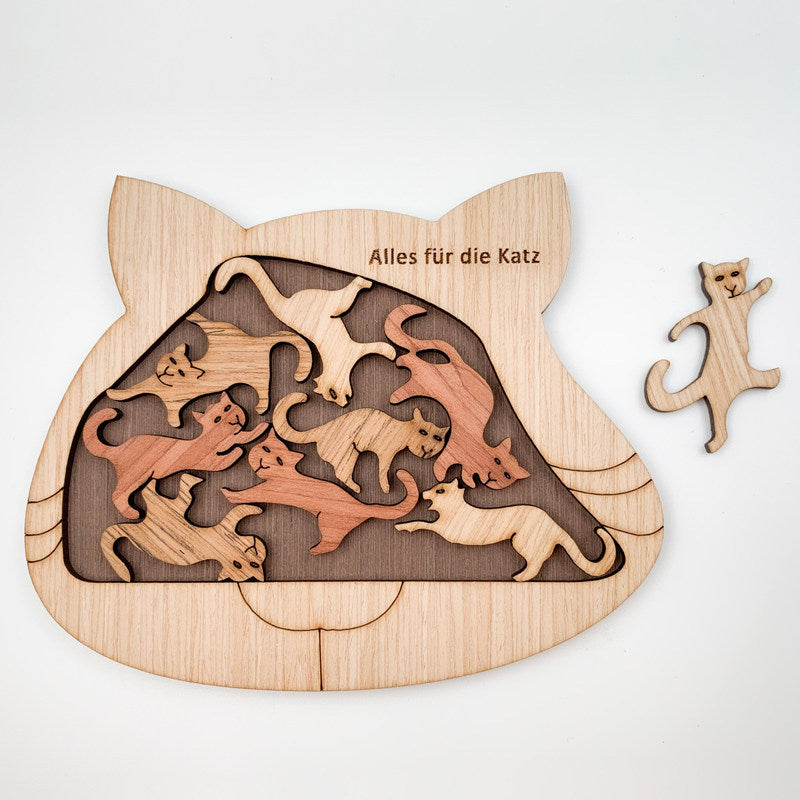 Wooden Cat Shaped Puzzle