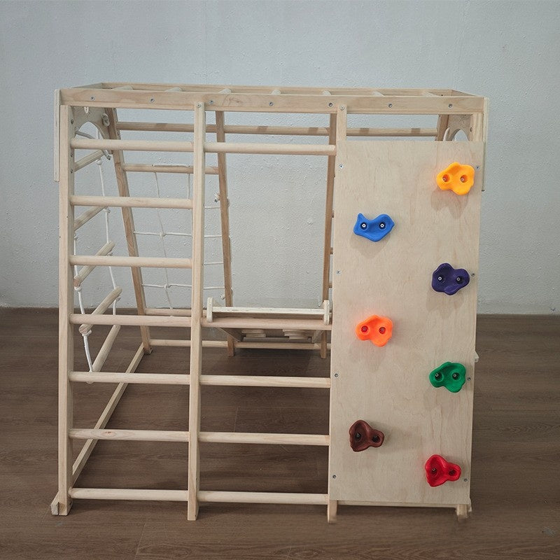 Wooden children's climbing frame