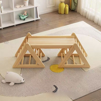 wooden climbing frame