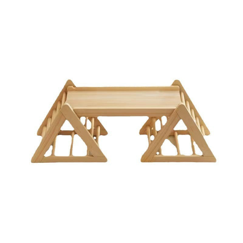 wooden climbing frame