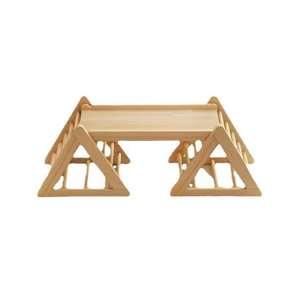 wooden climbing frame
