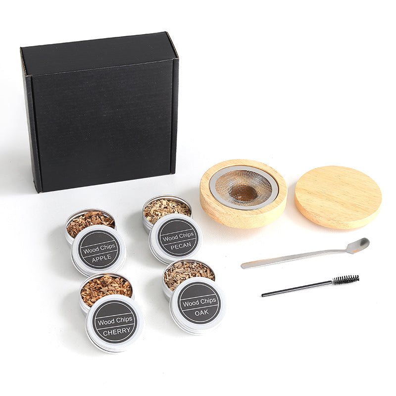 Wooden cocktail smoking device