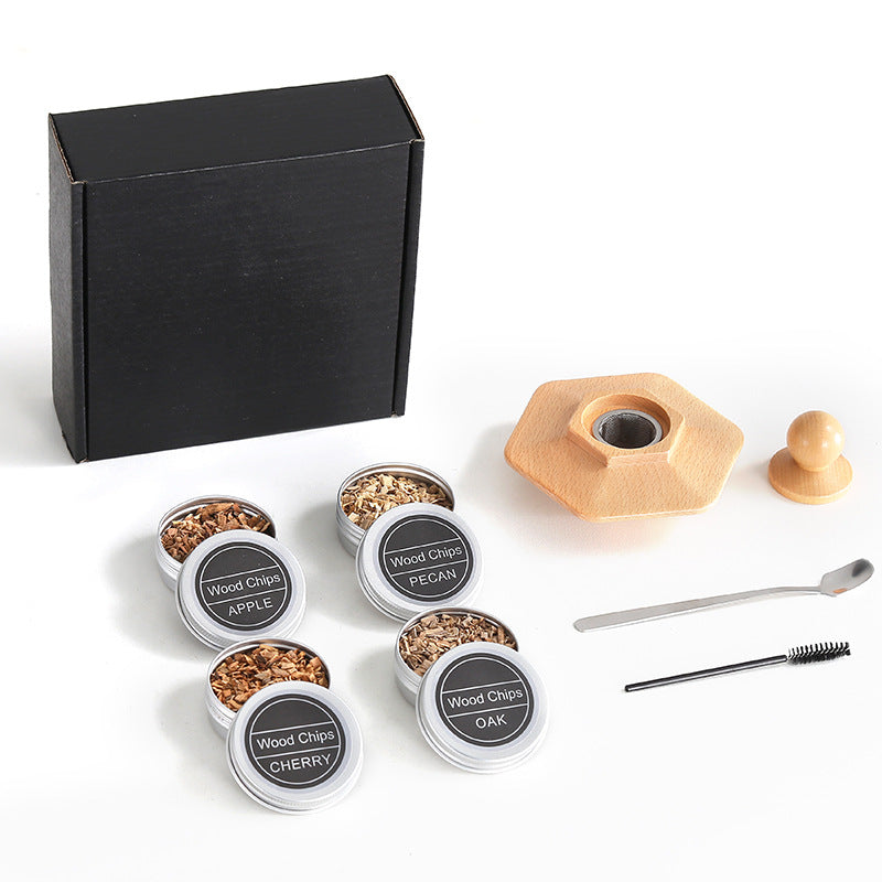 Wooden cocktail smoking device