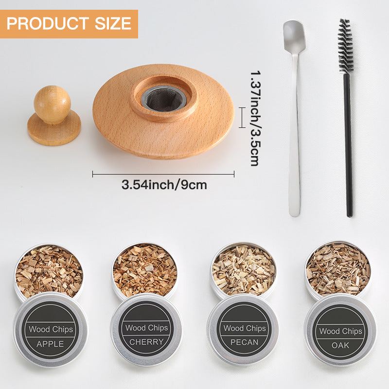 Wooden cocktail smoking device