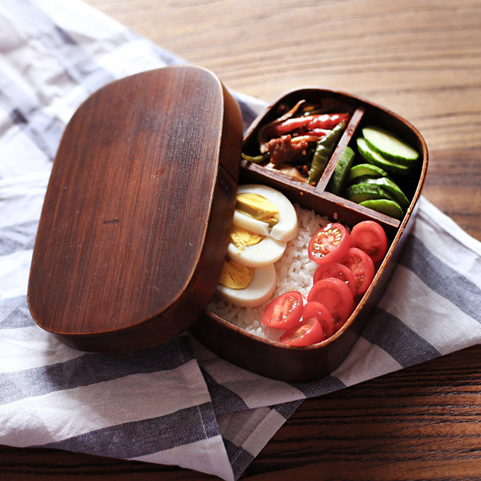 Wooden Compartment Lunch Box for Meal Storage