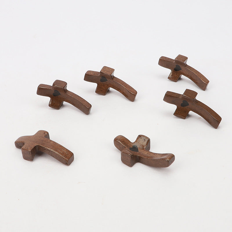 Wooden Cross Keychain Pendant