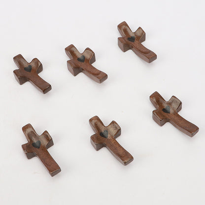Wooden Cross Keychain Pendant