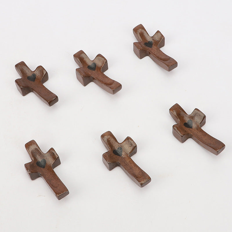 Wooden Cross Keychain Pendant