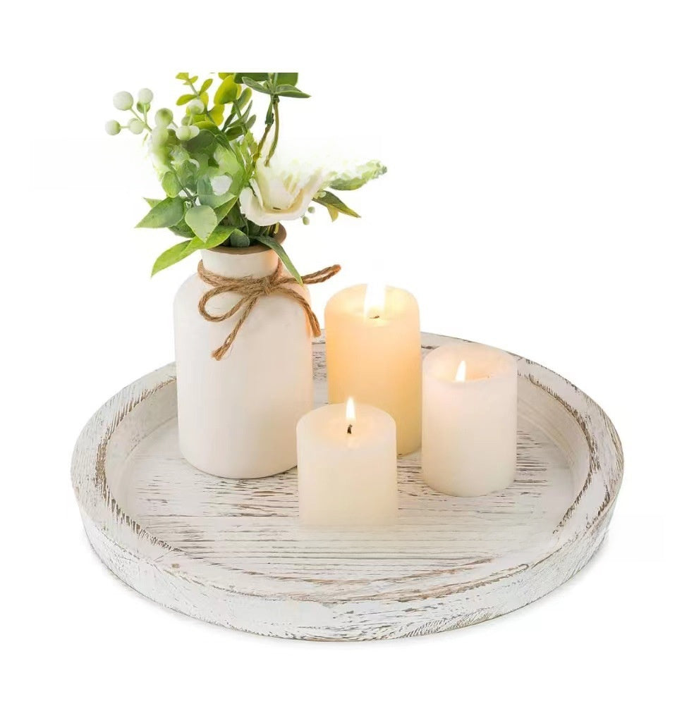 Wooden Decorative Tray Farmhouse Retro Storage Tray