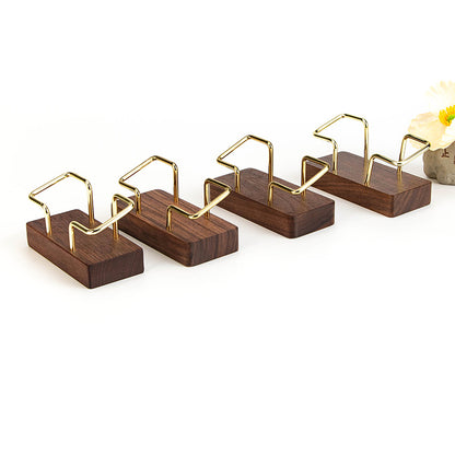 Wooden desktop business card holder