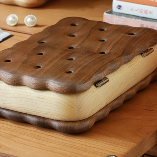 Wooden Desktop Storage Box with Lid
