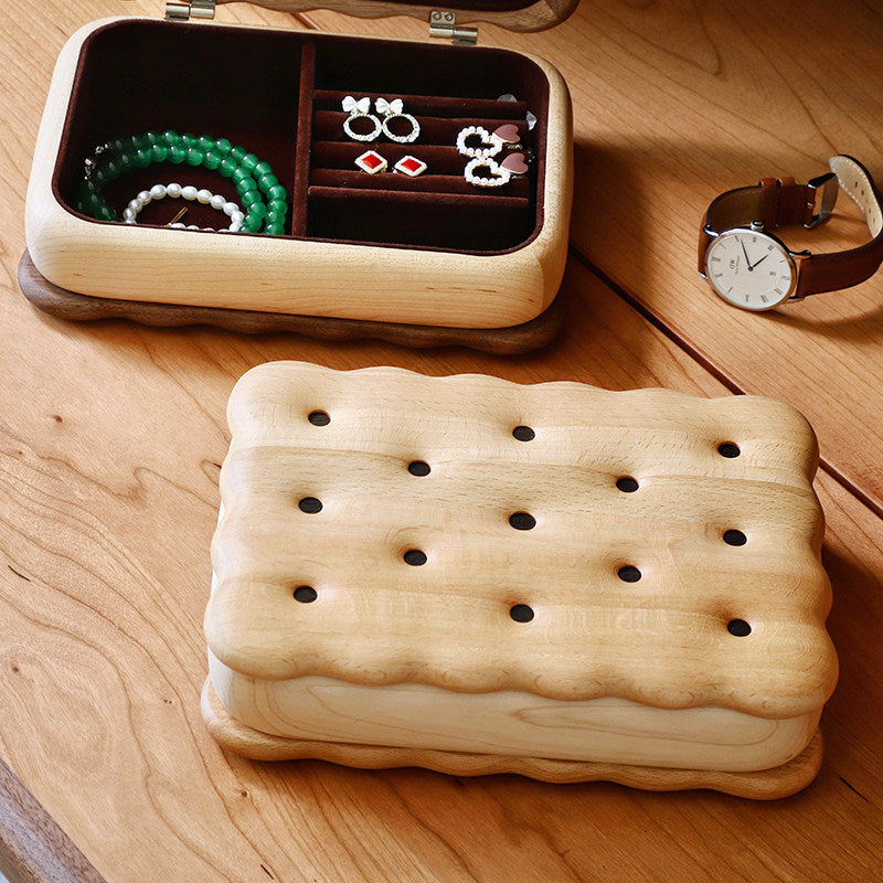 Wooden Desktop Storage Box with Lid