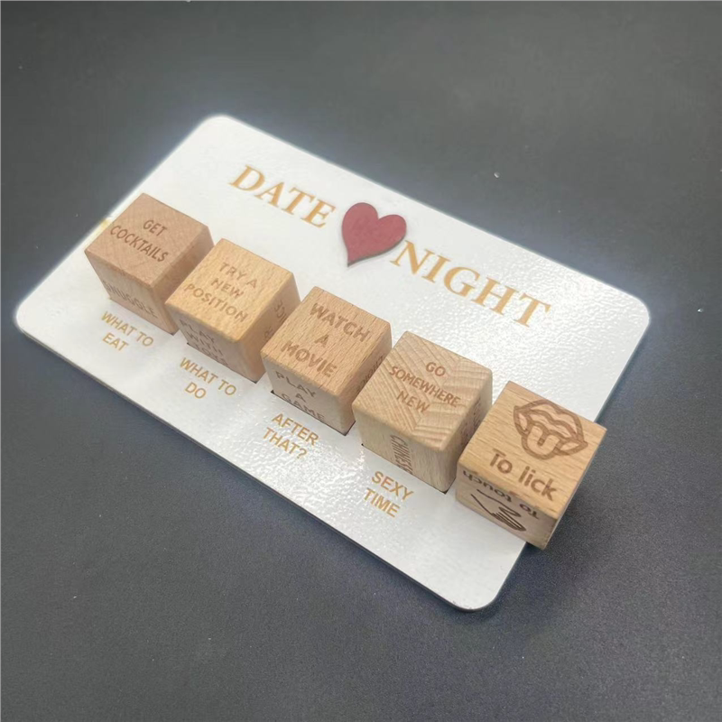 Wooden dice Valentine's Day gift