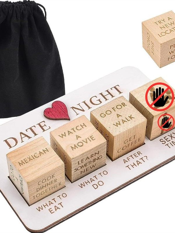 Wooden dice Valentine's Day gift