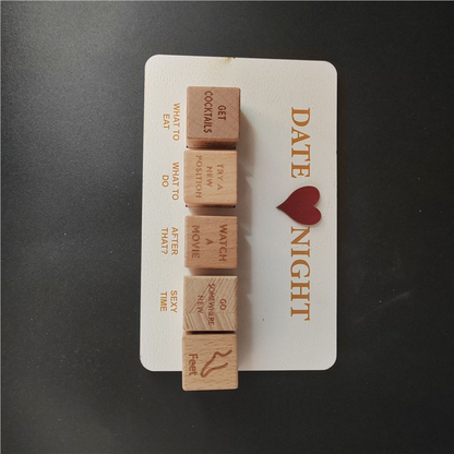 Wooden dice Valentine's Day gift