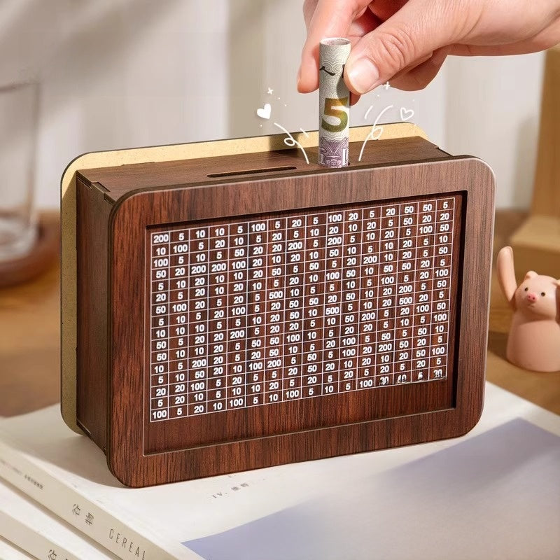 Wooden digital piggy bank