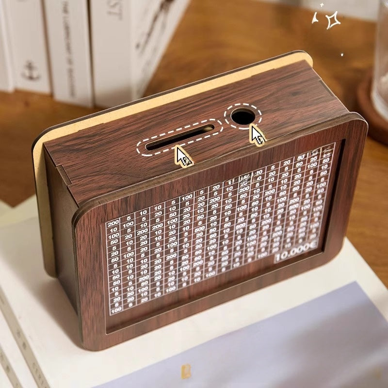 Wooden digital piggy bank