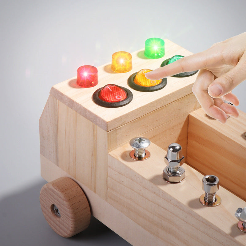 Wooden DIY Nut Car Assembly Educational Toy