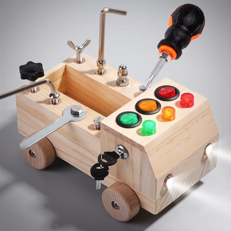 Wooden DIY Nut Car Assembly Educational Toy