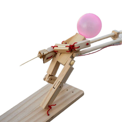 Wooden Dueling Figurine Set with Balloons
