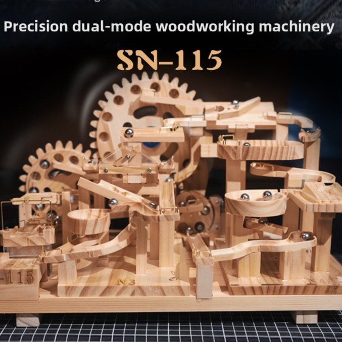 Wooden Electric Ball Track Assembly Puzzle Toy