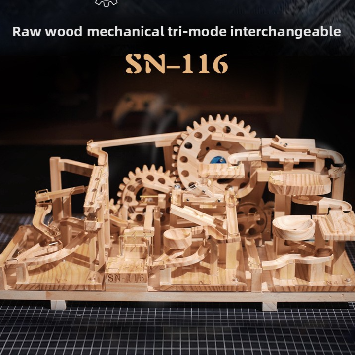 Wooden Electric Ball Track Assembly Puzzle Toy